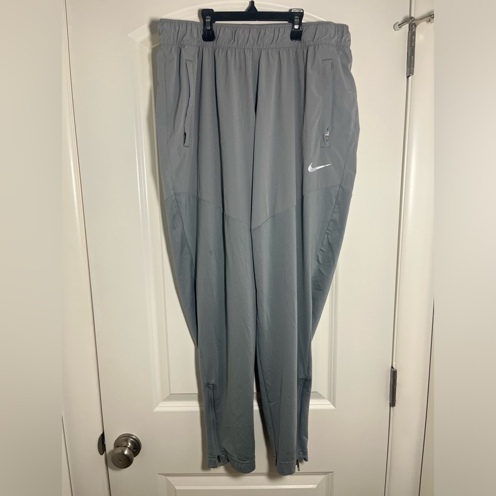 Nike Light Gray Performance Track Pants with White Swoosh #114